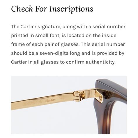 cartier glasses serial lookup.